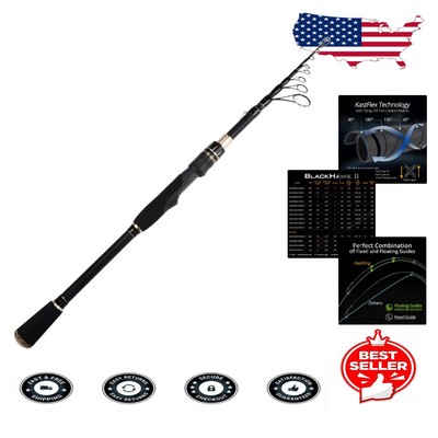 Blackhawk II 8ft Telescopic Fishing Rod - Perfect for Bass & Trout Fishing