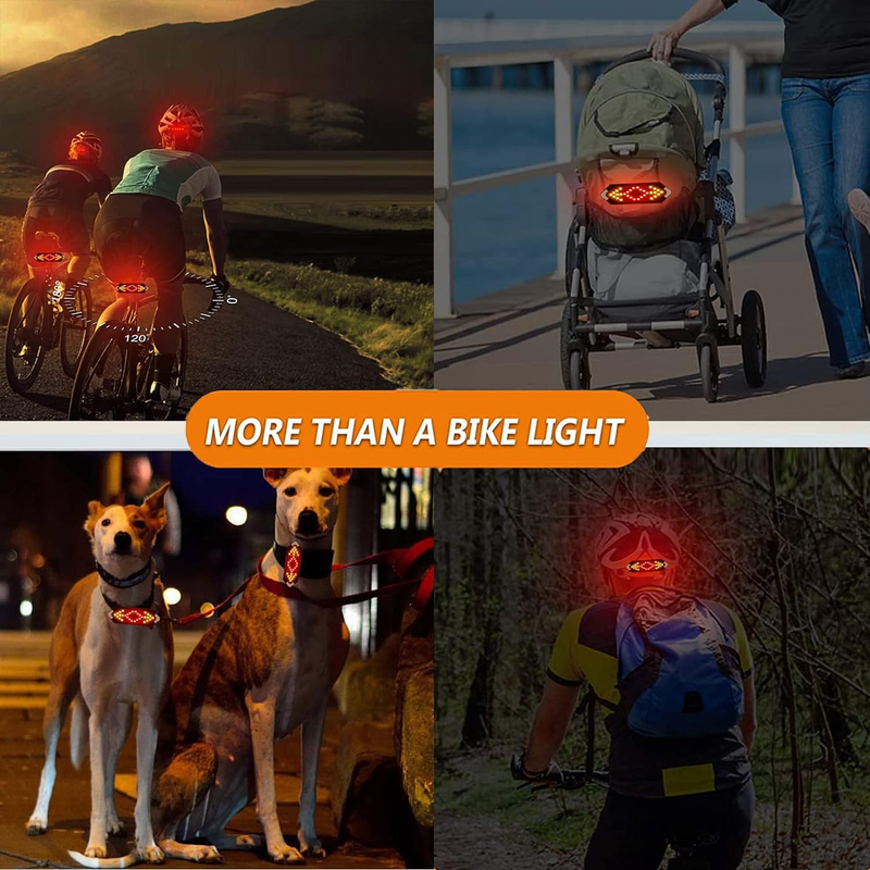 Bike Tail Light with Turn Signals, Rechargeable Bicycle Rear Light with Wireless