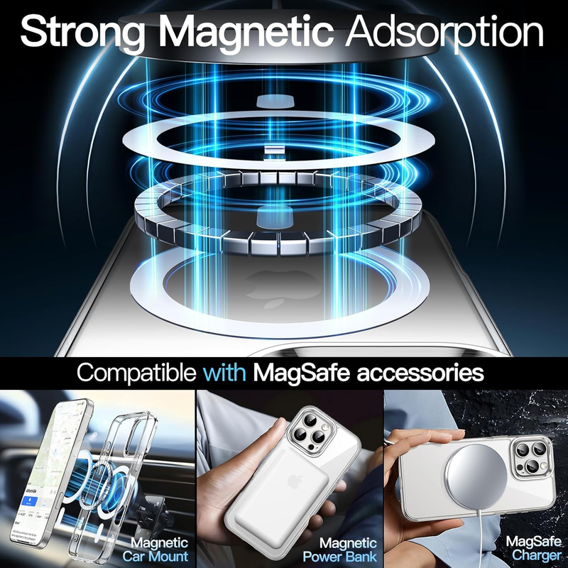 Magnetic Case for iPhone 16 Pro Max 6.9-Inch Compatible with MagSafe, Shockproof