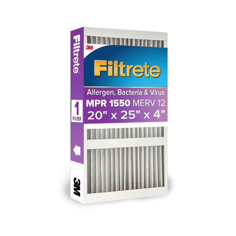 20X25X4 Air Filter, MPR 1550 MERV 12, Ultra Allergen Reduction, 1 Filt