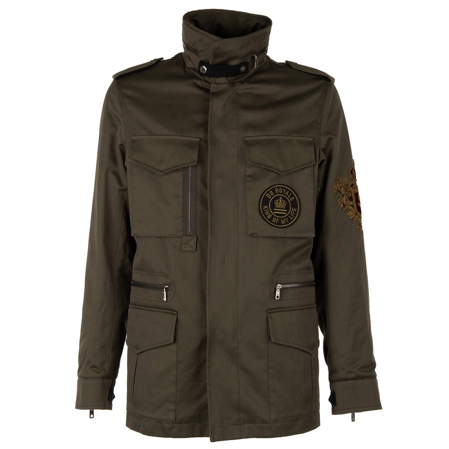 ジャケット・アウター DOLCE&GABBANA Cut off Military P Coat Dolce & Gabbana Military Canvas Parka Jacket Dg Love Logo
