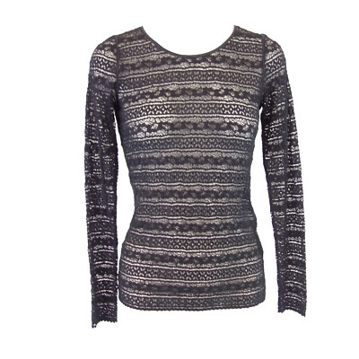 Marc Cain Shirt Lace Shirt Ladies Top Blouse Black Lace Stretch 34 New