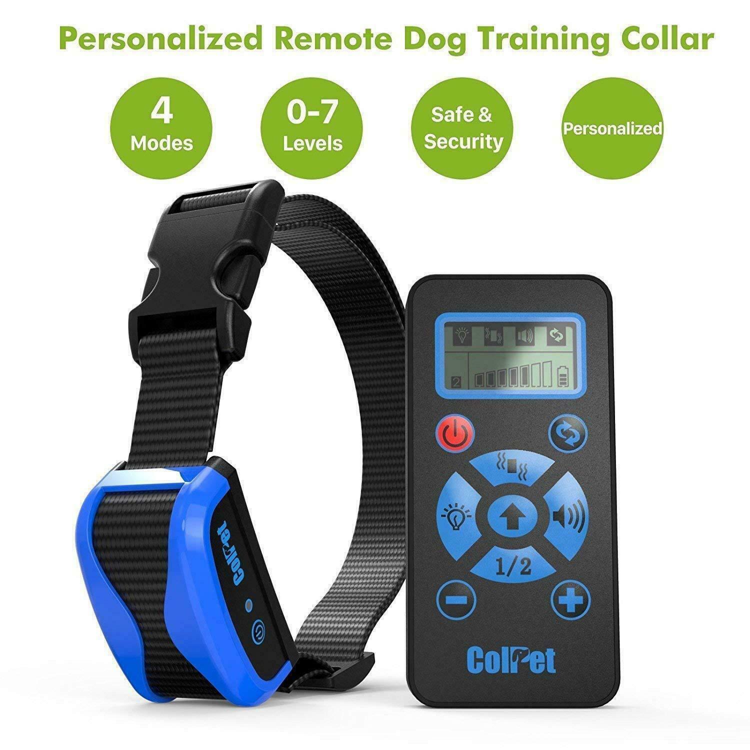 Dog Pet Training Shock Collar Rechargeable Waterproof with Remote All Sizes Bark