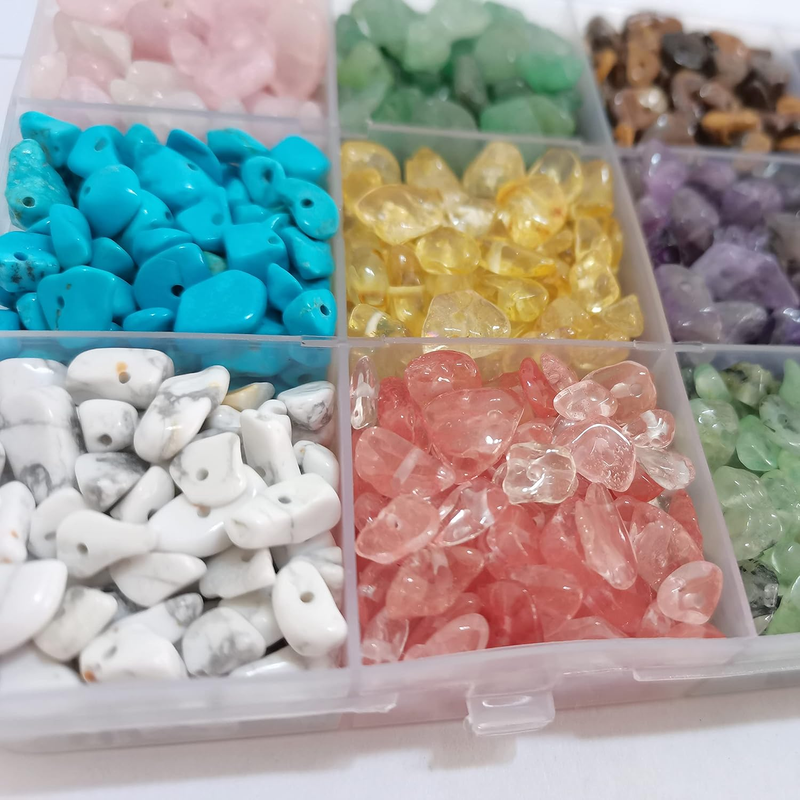 GangGangHao 1888 Pcs Natural Chip Stone Beads About 500g Irregular Gemstones Hea