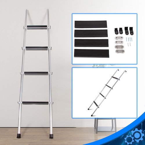 Лестница 60-ти двухъярусная алюминиевая серебристо-черная для кемпинга на колесах или домашнего сада