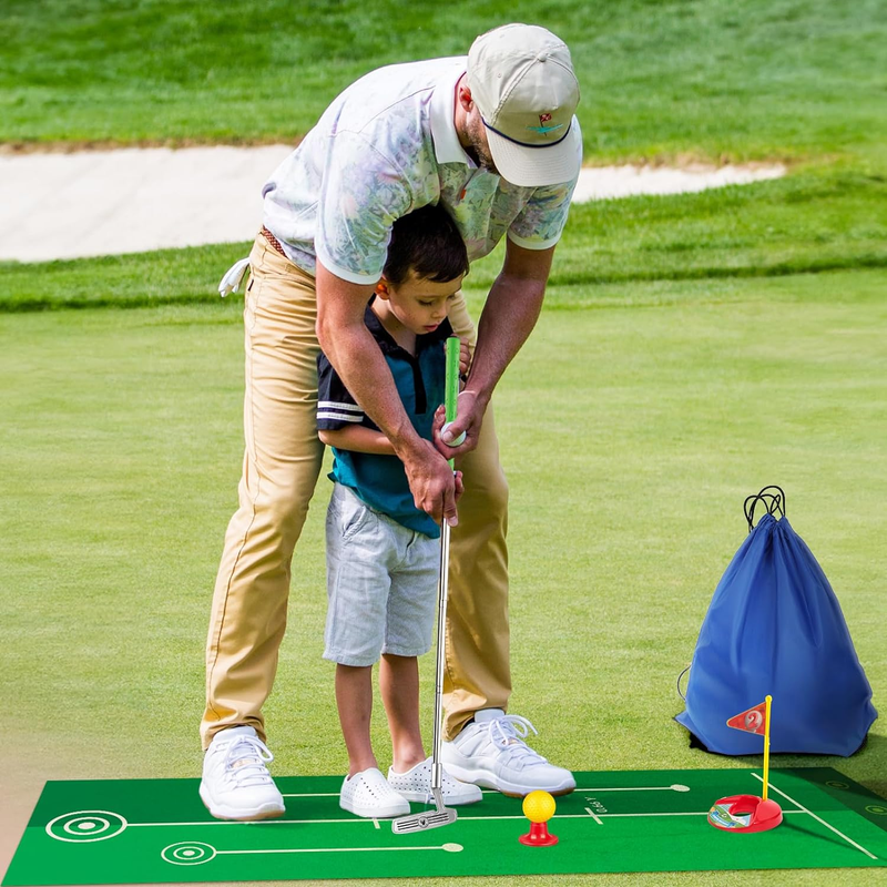 Kids Golf Clubs for 3-5 Years Old, Retractable Toddler Golf Set with Putting Mat