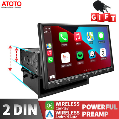 ATOTO F7XE 10IN Single 1DIN Car Stereo SXM Radios Wireless Android Auto &CarPlay