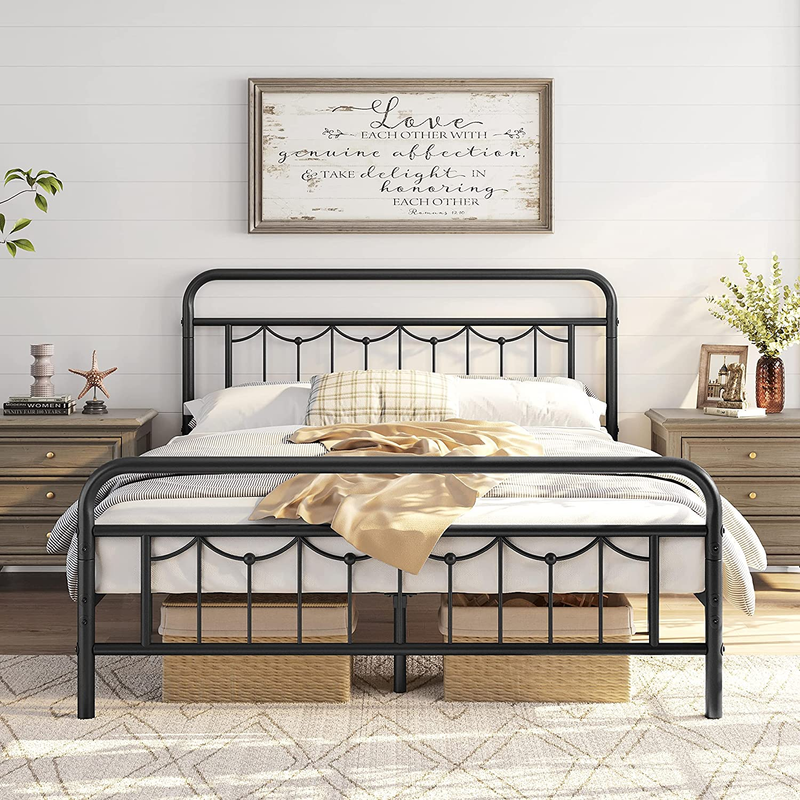 With Vintage Headboard And Footboard, Farmhouse Metal