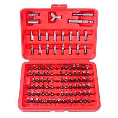 100pc. SECURITY TAMPER PROOF BIT SET,TORQ,HEX,SPANNER,TRI WING, GREAT 4 TECHS.