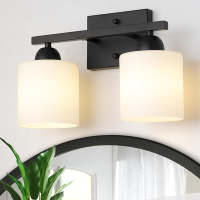 Milk glass bathroom vanity light online