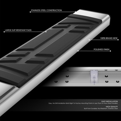 For 1999-2014 Silverado Sierra Extended Cab 6.5" Side Step Bar Running Boards