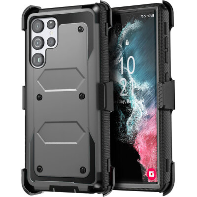 For Samsung S22+/S22/S22 Ultra 5G Phone Case Hybrid Shockproof Belt Clip Cover