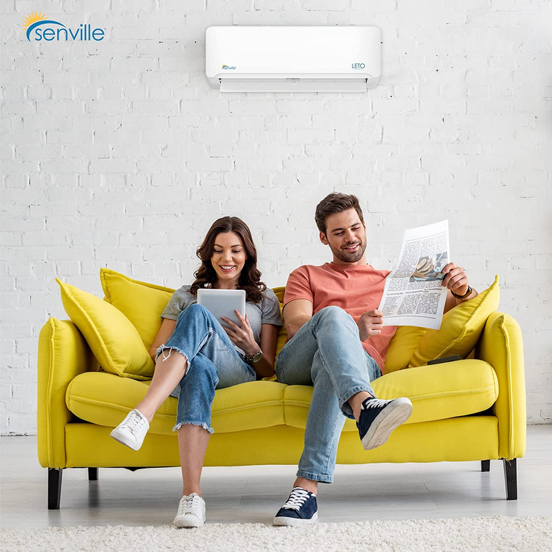 Senville LETO Series Mini Split Air Conditioner Heat Pump, 9000 BTU 110/120V, Wo