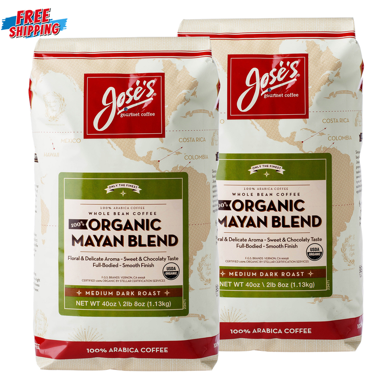 Jose&rsquo;s 100% Organic Mayan Whole Bean Coffee (5 lbs, 2-pack)