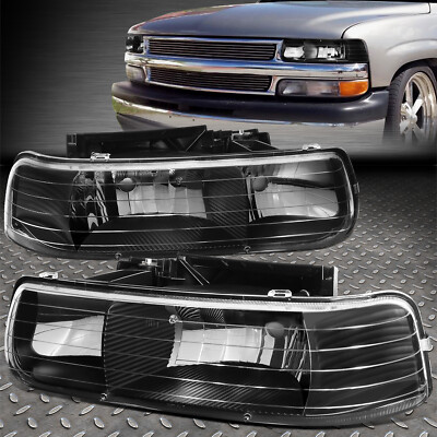ДЛЯ 99-06 CHEVY SILVERADO SUBURBAN 1500 2500 ЧЕРНЫЙ КОРПУС ФАРЫ ГОЛОВНОГО ФОНАРЯ