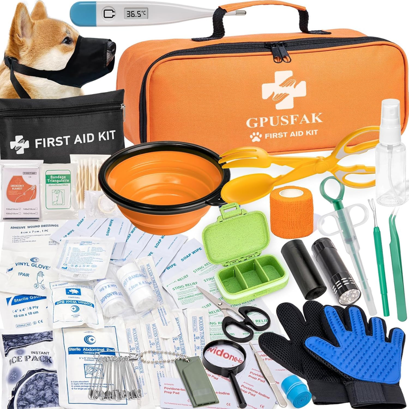 Dog First Aid Kit - Pet First Aid Kit for Dogs with Pooper Scooper First Aid Sup