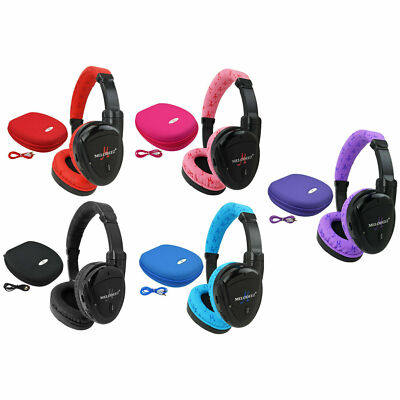 Color Wireless Headphones Fold Flat Infrared IR Rear Entertainment System W Case