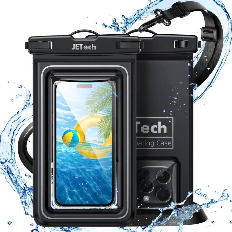 2-Pack Floating Waterproof Phone Pouch IPX8 Dry Bag with Lanyard for iPhone & Ga