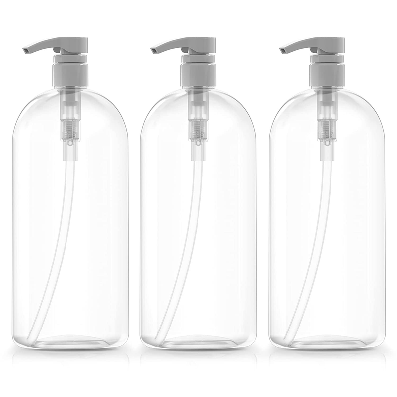 Empty Shampoo Bottles with Pumps, 32Oz/1Liter/Large, BPA-, Lightweight