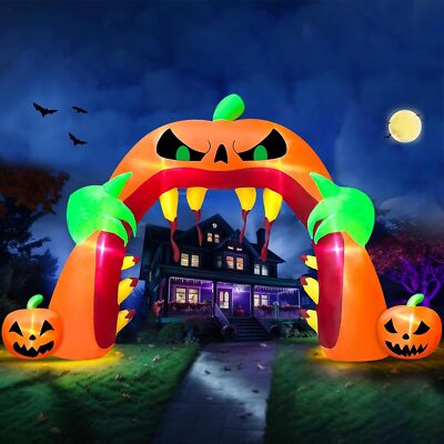 Halloween 16ft Long 10ft Tall Giant Halloween Inflatables Pumpkin Archway