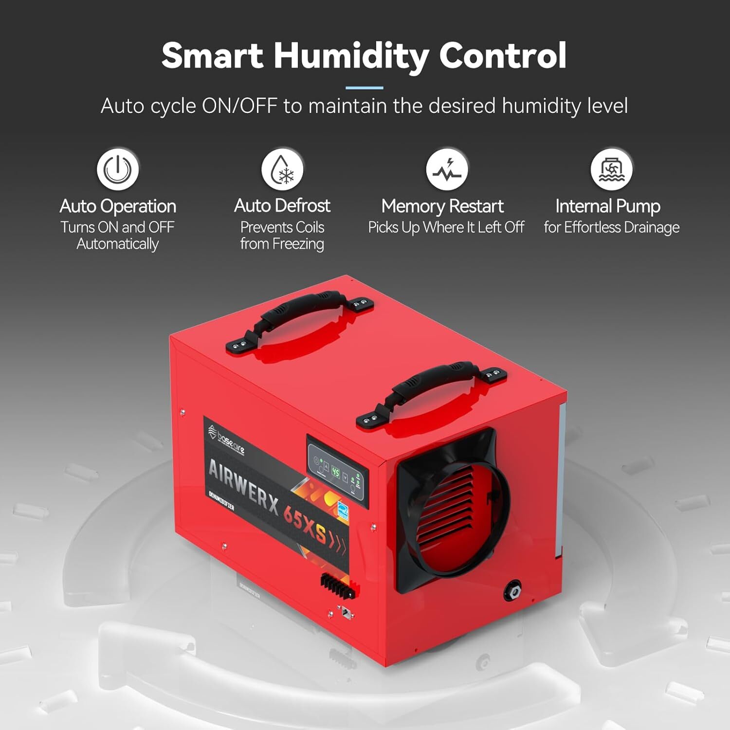 BaseAire 120 Pints Commercial Dehumidifier for Crawl Space Basement Warehouse