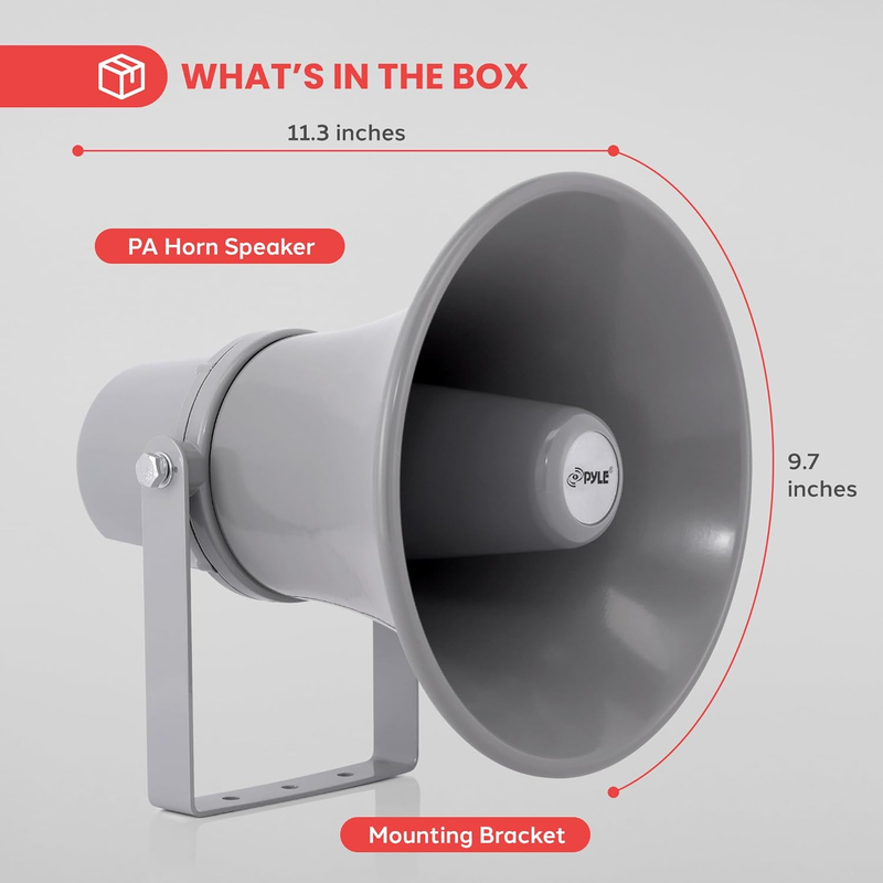 Indoor Outdoor PA Horn Speaker - 9.7 Inch 20-Watt Power Compact Loud Sound Me...