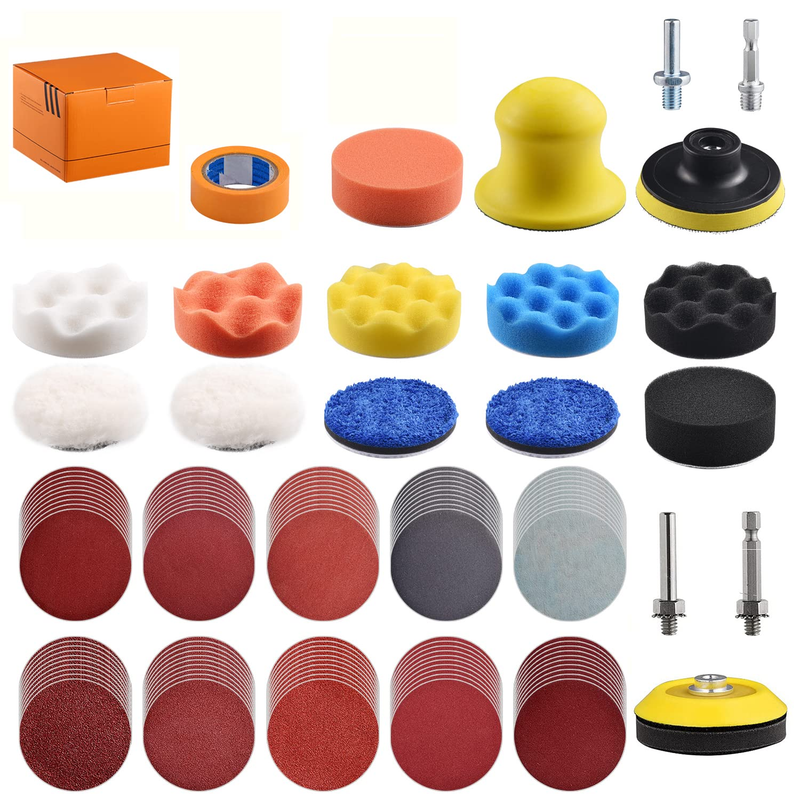 120Pack 3 Inch Polishing Pad for Drill Sanding Attachment Variety Kit with 5/16