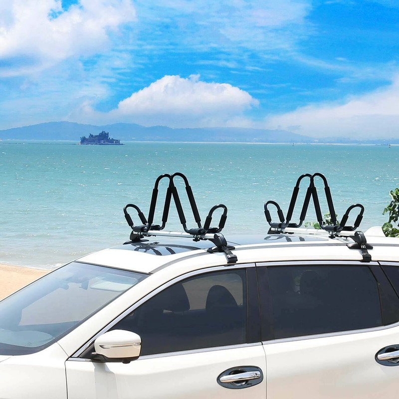 2 Pairs Kayak Roof Rack Carrier Boat Ski Surf Roof Mount Car Cross J-Bar Rack US