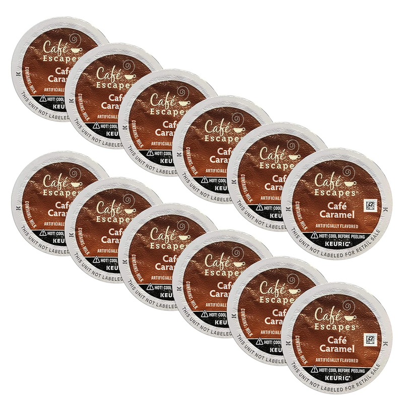 Cafe Escapes Keurig Brewed Cafe Caramel K-Cup Packs - 12 Count (Packaging May Va