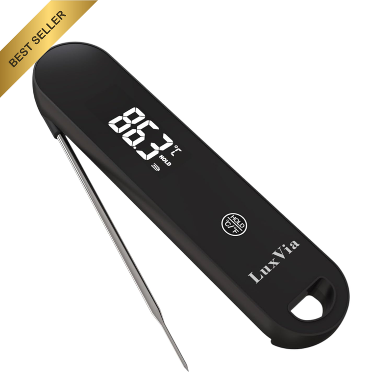 Digital Instant Read Meat Thermometer – Fast 0.6 Second Reading, Waterproof BBQ