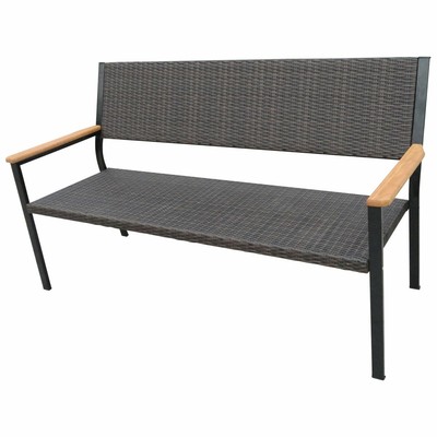 Gartenbank Clifton 3 Sitzer Parkbank Bank Stahlgestell Polyrattan Gartenmöbel