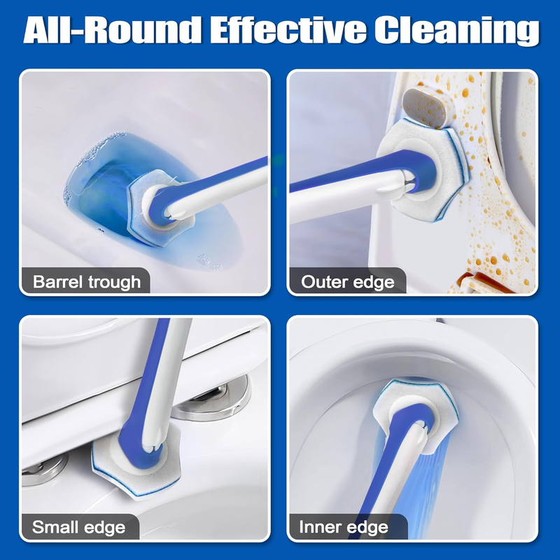 Disposable Toilet Brush with 48PCS Wand Cleaner Refills, Wall Mounted Toilet Bow