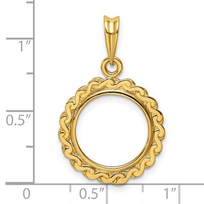 Pre-owned Jewelry Stores Network 14k Yellow Gold Chain Style Prong Set China 1/20 oz Panda Coin Bezel
