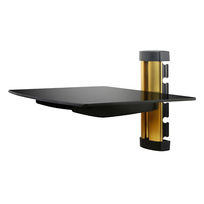 Floating Tempered Glass Shelf Stand Wall Mount Bracket For TV Box DVR DVD Cable