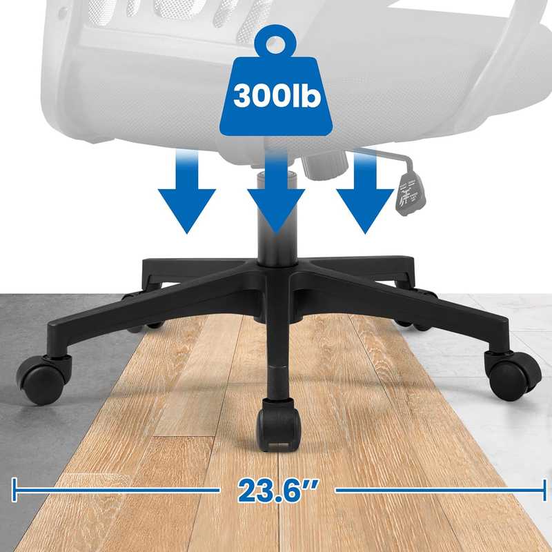 Office Chair Ergonomic Computer Chair Mid Back Adjustable Desk Chair with Lumbar