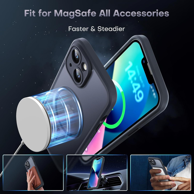 Magnetic for iPhone 13 Case, Upgraded Full Camera Protection, Fit for MagSafe, R