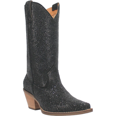 Pre-owned Dingo Womens Silver Dollar Black Leather Fashion Boots