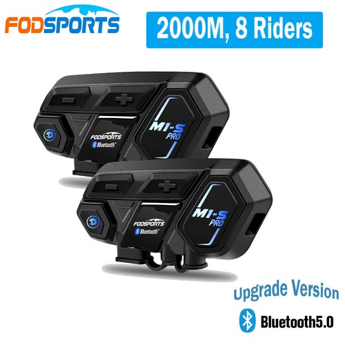 M1-S PRO Motorcycle Bluetooth Headset Helmet Intercom 8 Riders
