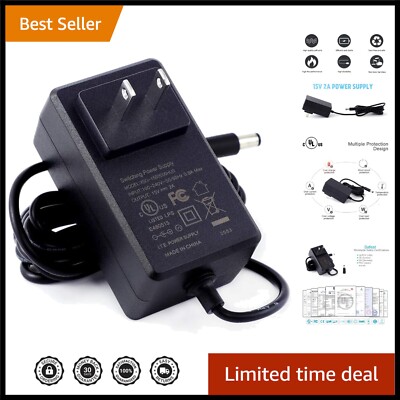 High Efficiency 15V 2A Charger with Free Replacement Guarantee & Safety Features