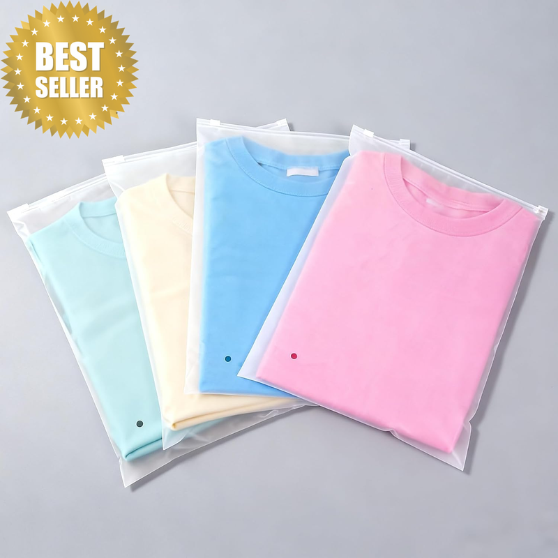 Plastic Packaging Bags for Clothes, 100 Pcs 10X13 Inch Frosted Plastic Zip Slide