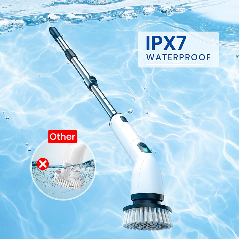 Electric Spin Scrubber, New Full-Body IPX7 Waterproof Cordless Bathroom Scrubber