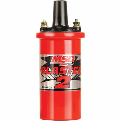 MSD 8202 Ignition Coil Blaster 2 Canister Round Oil Filled Red 45000 V EA Red