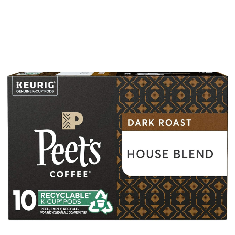 Peet&rsquo;S Coffee House Blend K-Cup Coffee Pods for Keurig Brewers, Dark Roast, 10 P