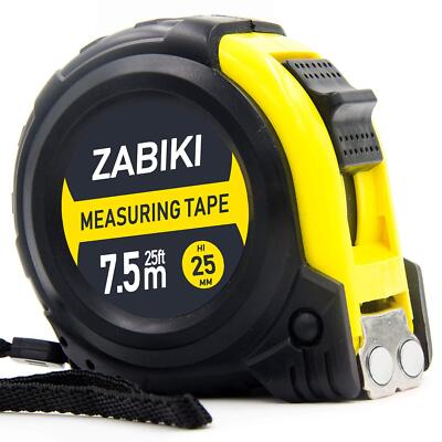 Measuring Tape Measure, 25 Ft Easy to Read Decimal Retractable Dual Yellow 