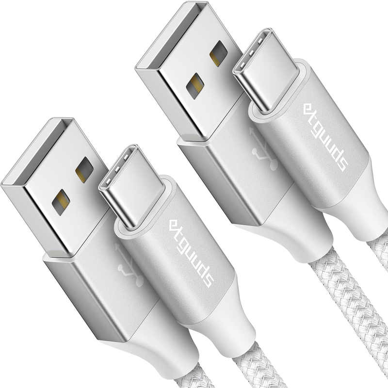 White USB C Cable 3ft, 2-Pack USB to USB C Cable 3A Fast Charging Type C Cable B