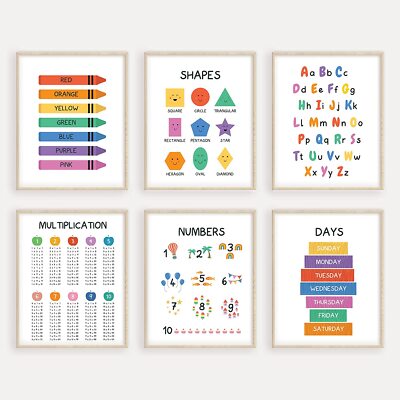 W.O.W.A - Set of 6 Education Learning Posters | B6
