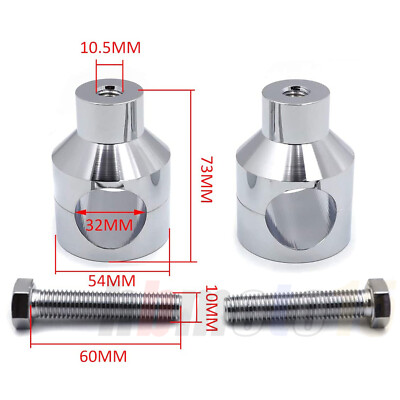 Chrome 1-1/4'' Handlebar Risers Short ROUND For Harley Kawasaki Suzuki  Honda