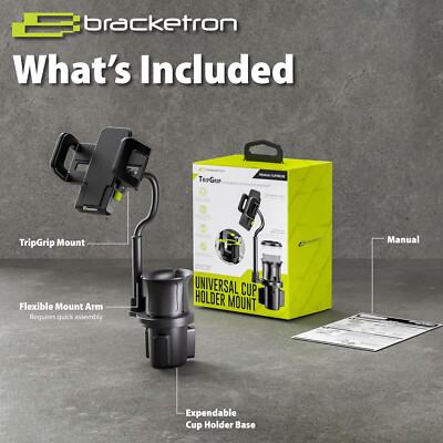  Bracketron TripGrip Universal Cup Holder Phone Mount - Black OPEN BOX 