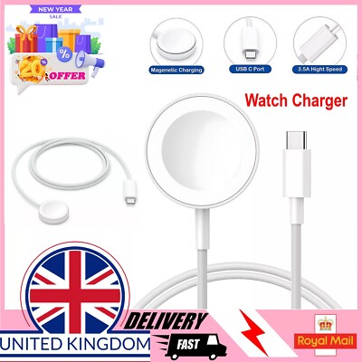 Magnetic Wireless Charger Fast Type C Watch Charger Cable For All Smart Watch UK