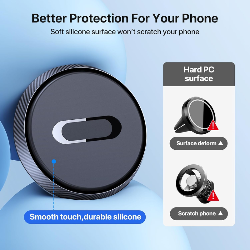Magnetic Car Phone Holder, [Military-Grade Steel Double Hooks] Cell Phone Suppor
